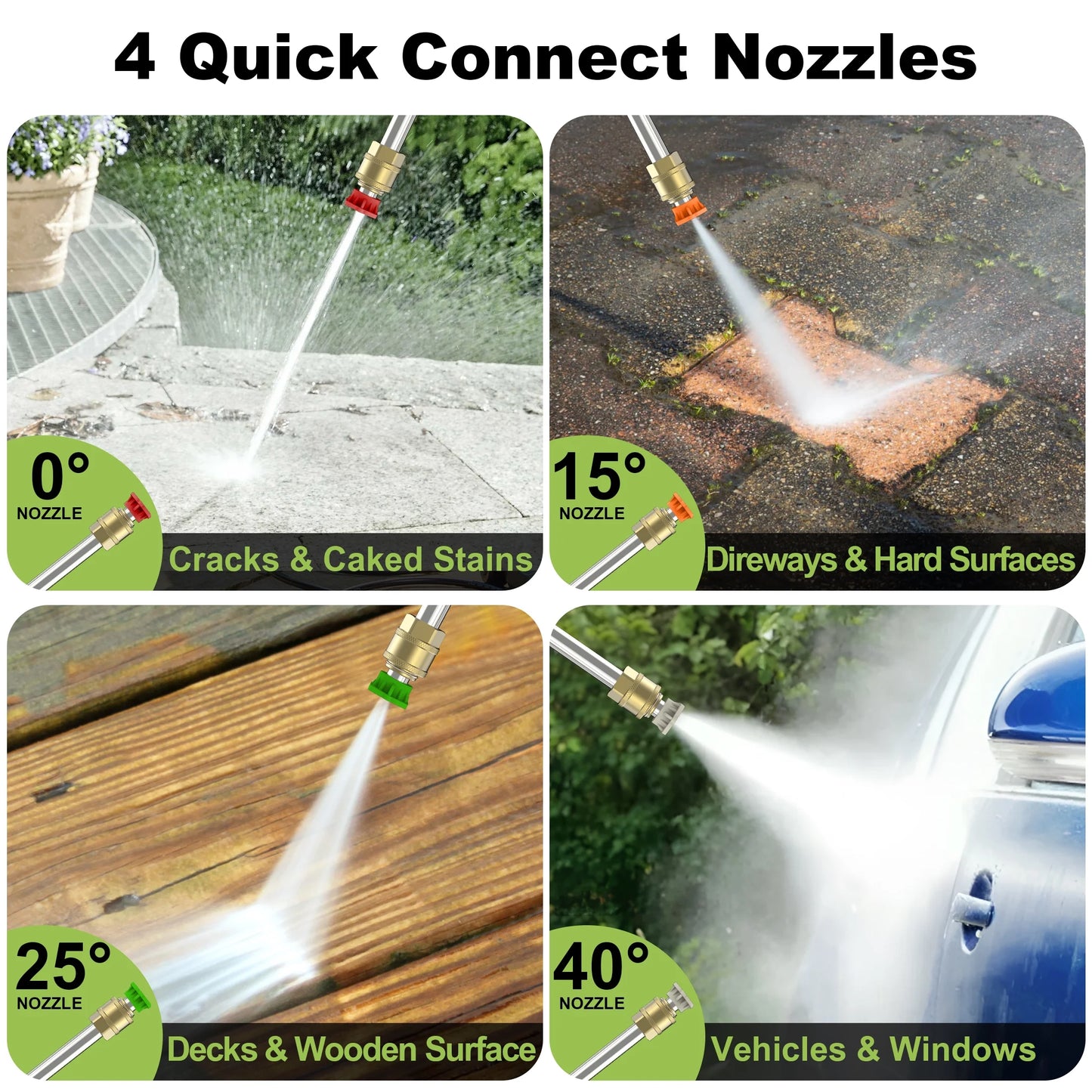 High-Pressure Electric Power Washer – 26ft Hose, Foam Cannon & 4 Nozzle System for Cars, Patios & Driveways