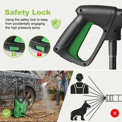 High-Pressure Electric Power Washer – 26ft Hose, Foam Cannon & 4 Nozzle System for Cars, Patios & Driveways